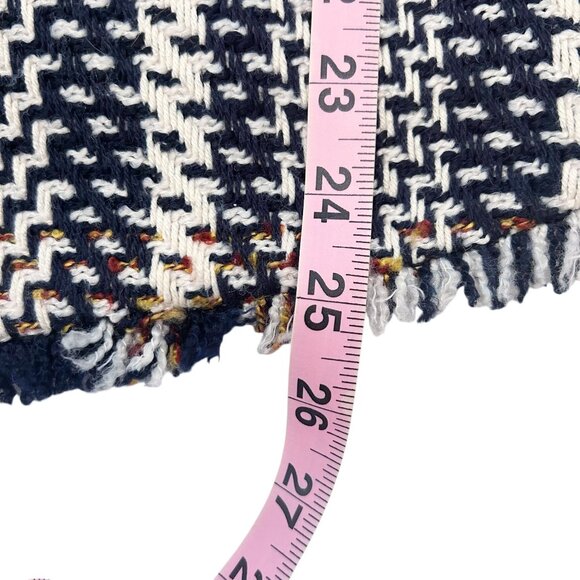 ANN TAYLOR Houndstooth Tweed Fringe Blazer Size 12 - Picture 14 of 14